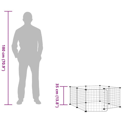 Animal Cage 8 Panels with Black Door 35x35 cm Steel