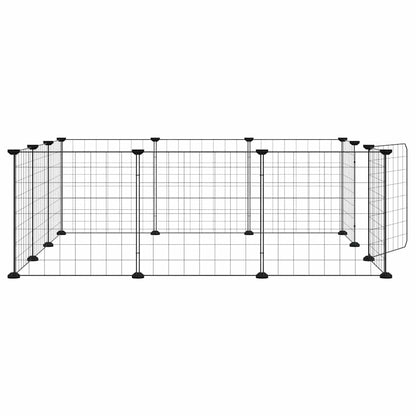 Gabbia per animali domestici a 12 pannelli con porta nera 35x35 cm in acciaio | homemem39