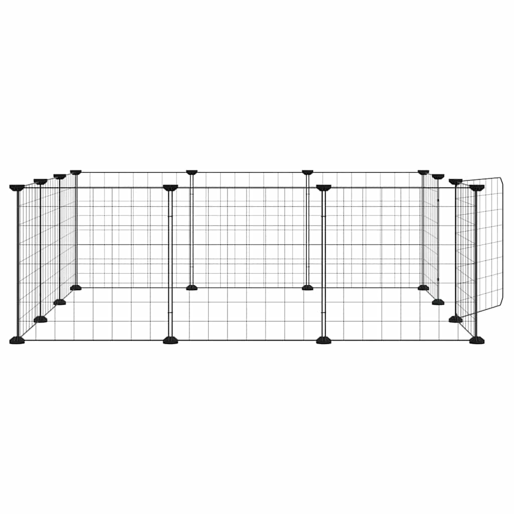Animal Cage 12 Panels with Black Door 35x35 cm Steel