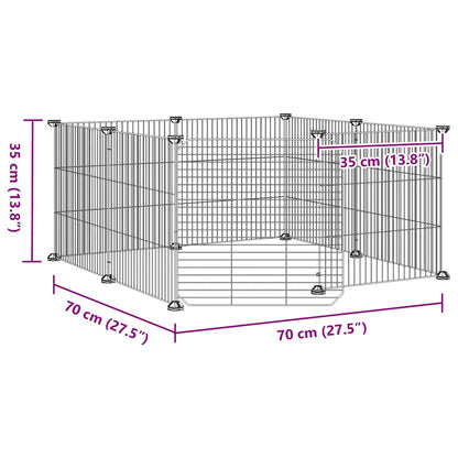 Animal Cage 8 Panels with Black Door 35x35 cm Steel