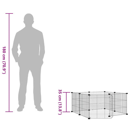 Animal Cage 8 Panels with Black Door 35x35 cm Steel