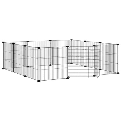 Gabbia per animali domestici a 12 pannelli con porta nera 35x35 cm in acciaio | homemem39