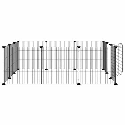 Gabbia per animali domestici a 12 pannelli con porta nera 35x35 cm in acciaio | homemem39