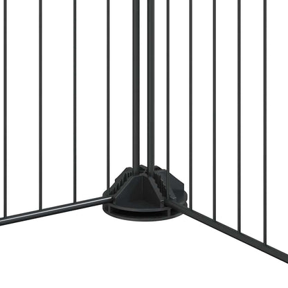 Animal Cage 12 Panels with Black Door 35x35 cm Steel