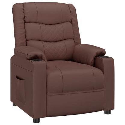 Poltrona Reclinabile Marrone in Similpelle | homemem39