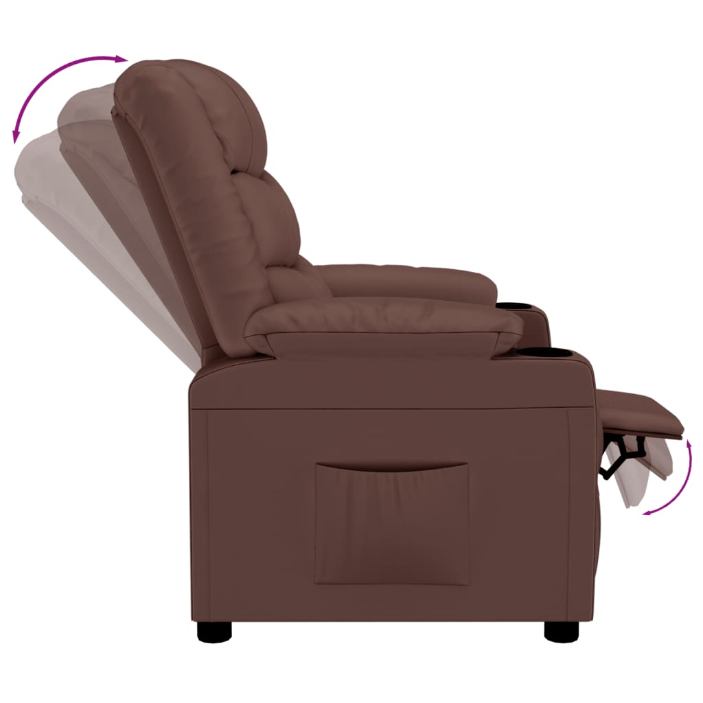 Poltrona Reclinabile Marrone in Similpelle | homemem39