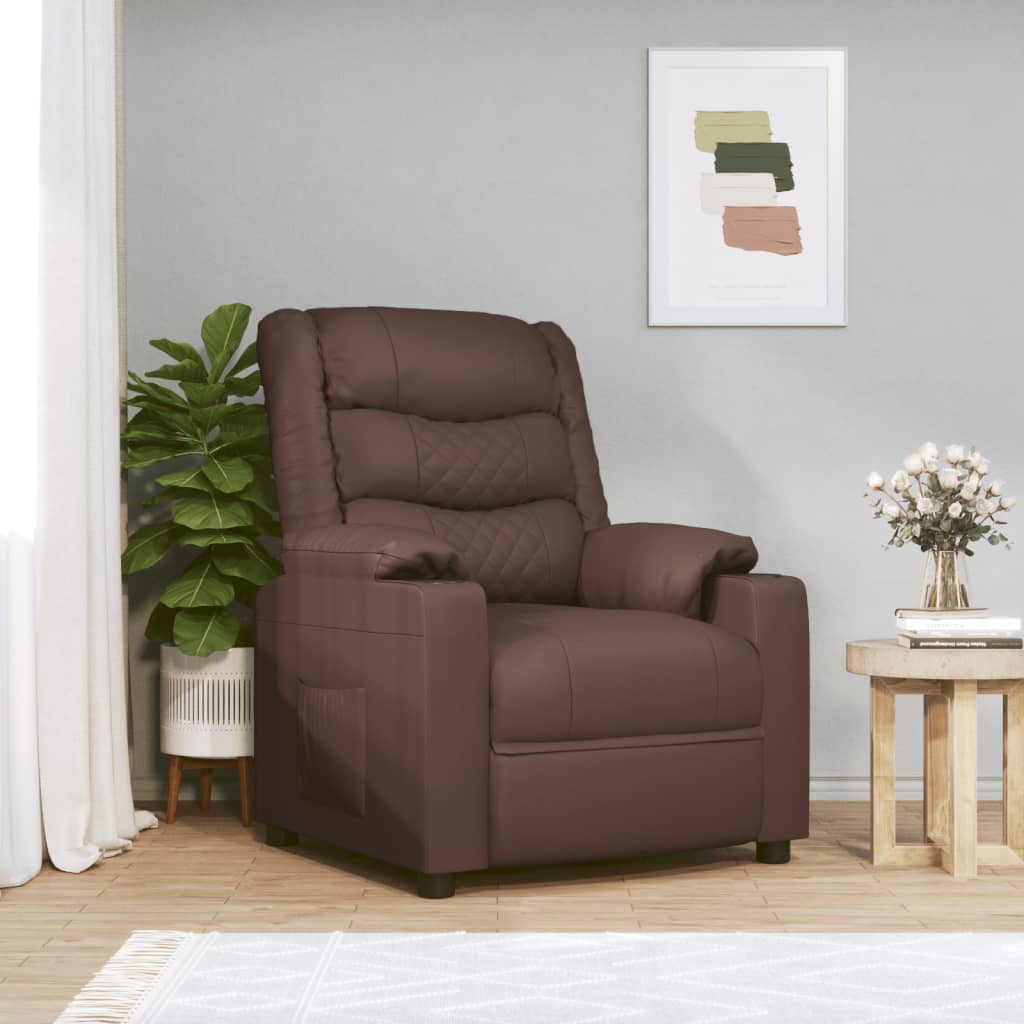 Poltrona Reclinabile Marrone in Similpelle | homemem39