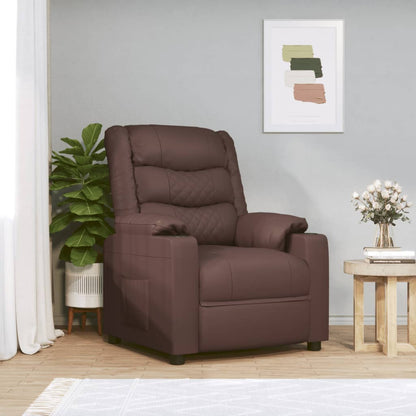 Poltrona Reclinabile Marrone in Similpelle | homemem39
