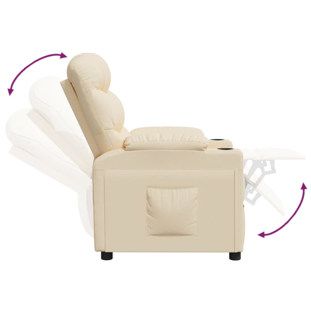 Poltrona Reclinabile in Tessuto Crema | homemem39