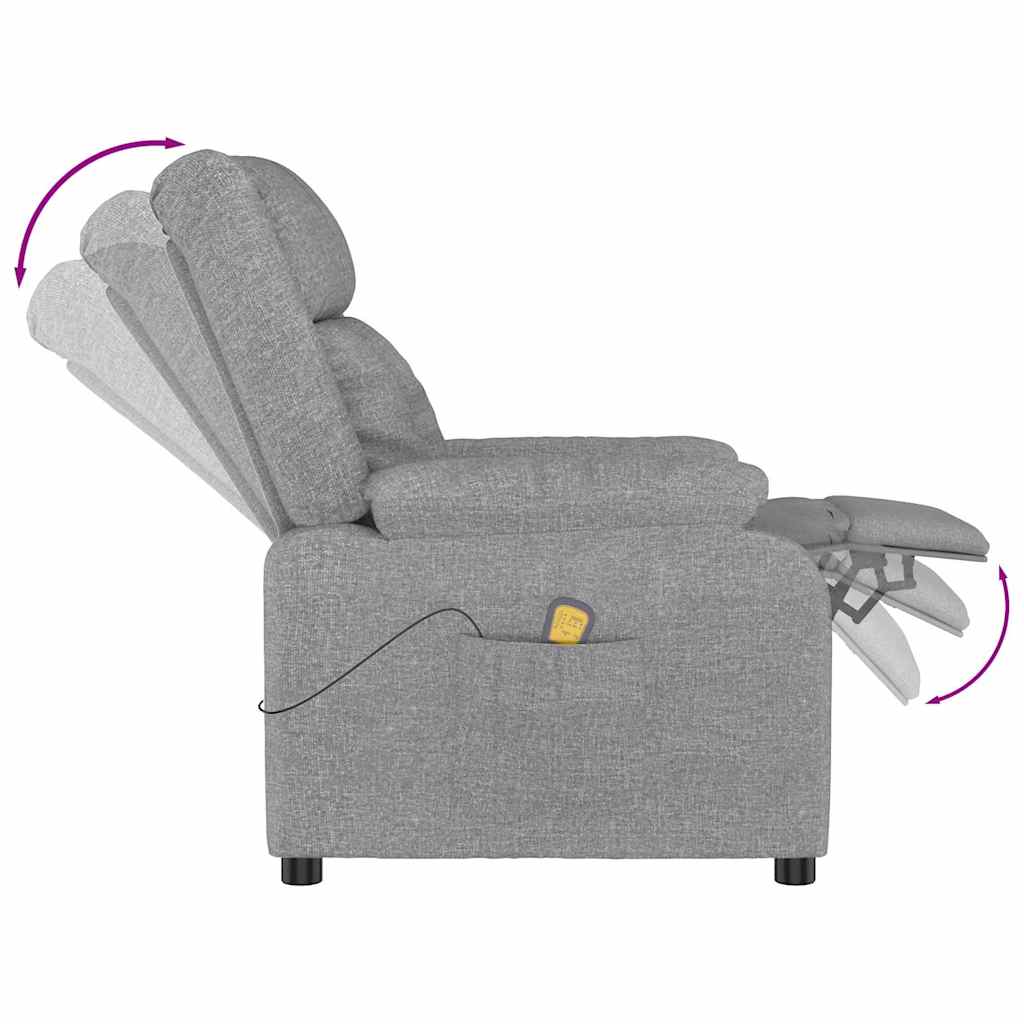 Poltrona Massaggiante in Tessuto Grigio Chiaro