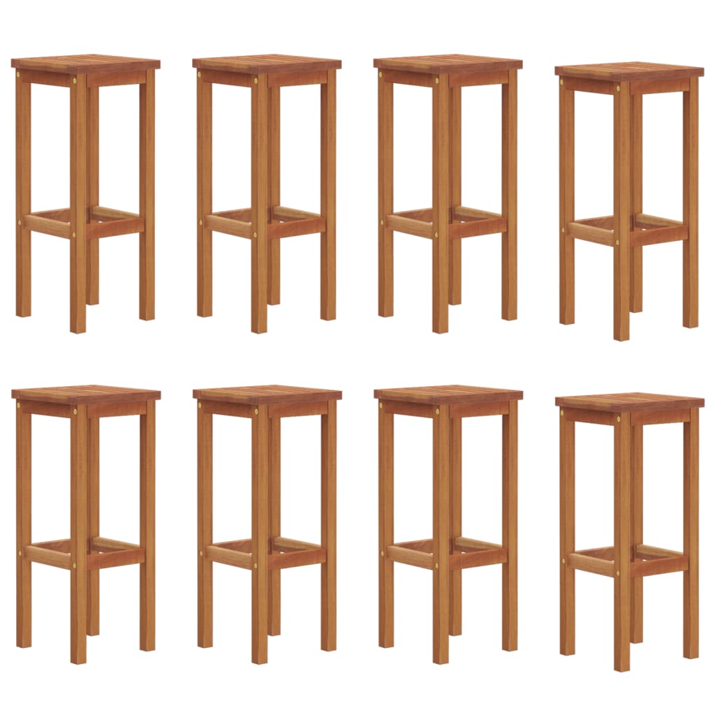 Sgabelli da Bar 8 pz in Legno Massello di Acacia | homemem39