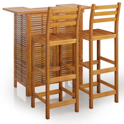 Set da Bar per Giardino 3 pz in Legno Massello di Acacia - homemem39