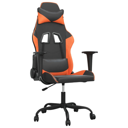 Black and Orange Massage Gaming Chair in Faux Leather