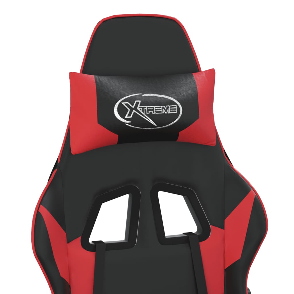 Red and Black Massage Gaming Chair in Faux Leather