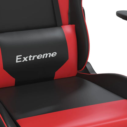 Red and Black Massage Gaming Chair in Faux Leather