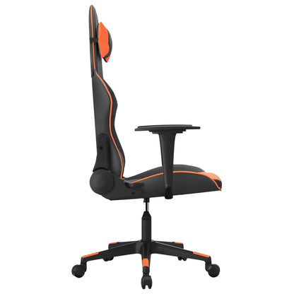 Black and Orange Massage Gaming Chair in Faux Leather