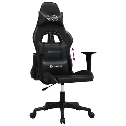 Sedia da Gaming Massaggiante Nera in Similpelle