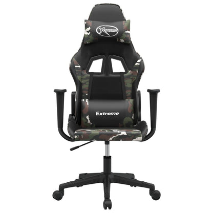 Black and Camouflage Massage Gaming Chair in Faux Leather