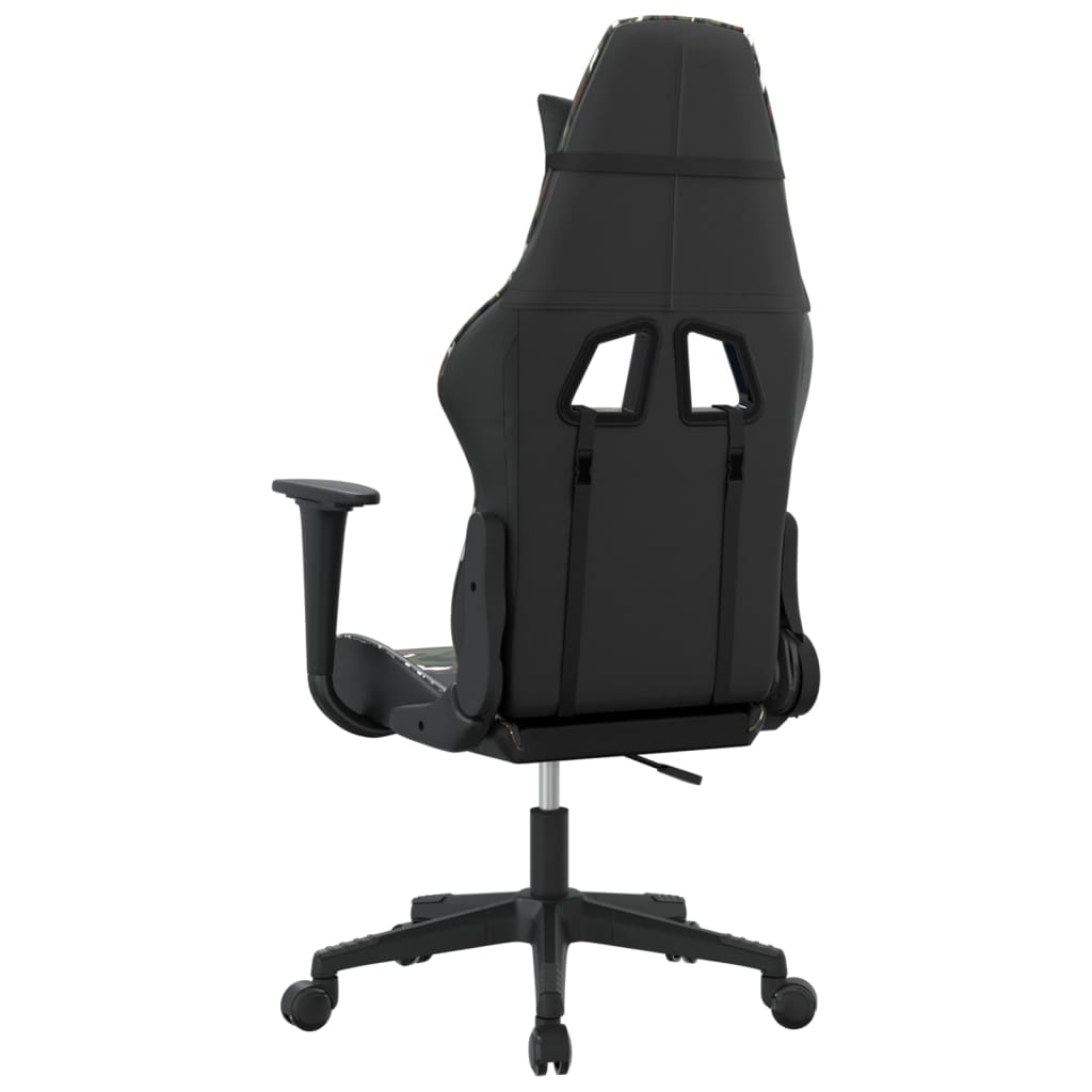 Black and Camouflage Massage Gaming Chair in Faux Leather