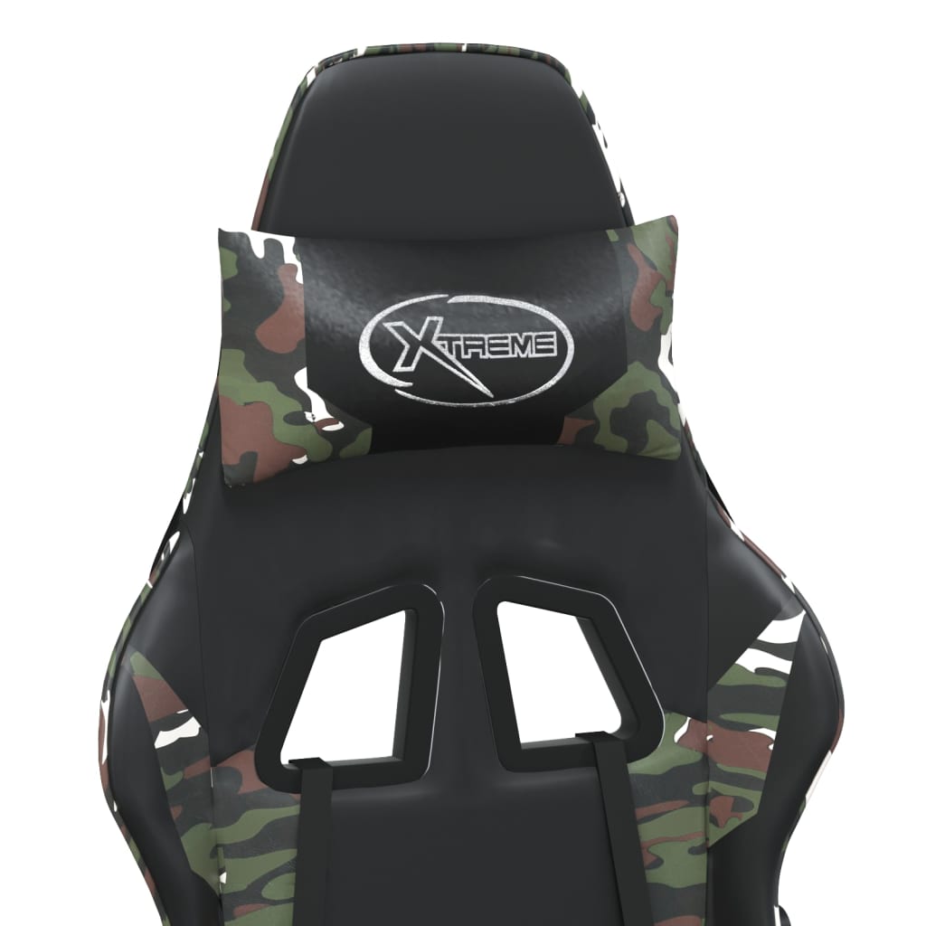 Black and Camouflage Massage Gaming Chair in Faux Leather