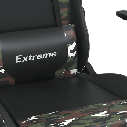 Black and Camouflage Massage Gaming Chair in Faux Leather