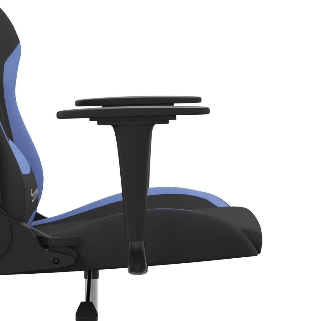 Sedia da Gaming Nero e Blu in Tessuto