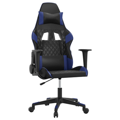 Sedia da Gaming Massaggiante Nero e Blu in Similpelle
