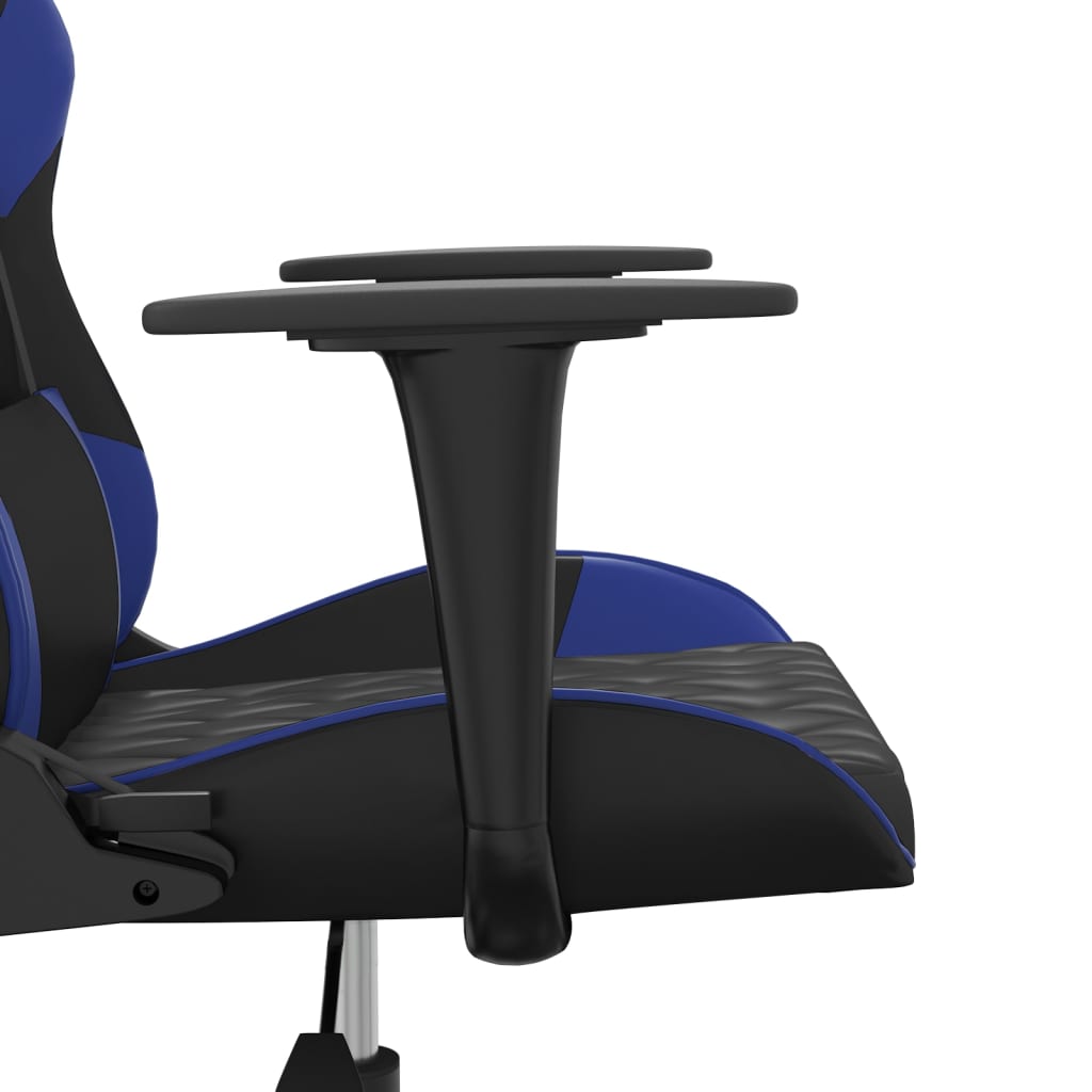 Sedia da Gaming Massaggiante Nero e Blu in Similpelle