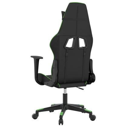 Sedia da Gaming Massaggiante Nero e Verde in Similpelle