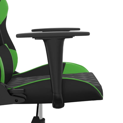 Sedia da Gaming Massaggiante Nero e Verde in Similpelle