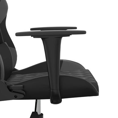 Sedia da Gaming Massaggiante Nero e Grigio in Similpelle
