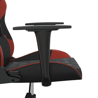 Sedia Gaming Massaggio Nero e Rosso Vino in Similpelle