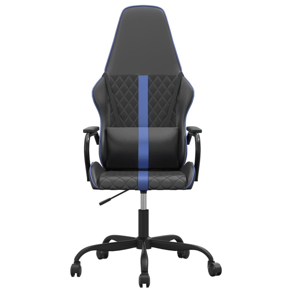 Blue and Black Massage Gaming Chair in Faux Leather