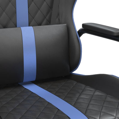 Blue and Black Massage Gaming Chair in Faux Leather