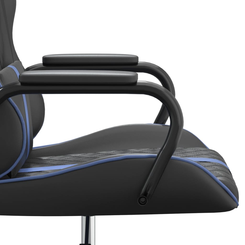Blue and Black Massage Gaming Chair in Faux Leather