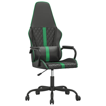 Green and Black Massage Gaming Chair in Faux Leather