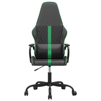 Green and Black Massage Gaming Chair in Faux Leather