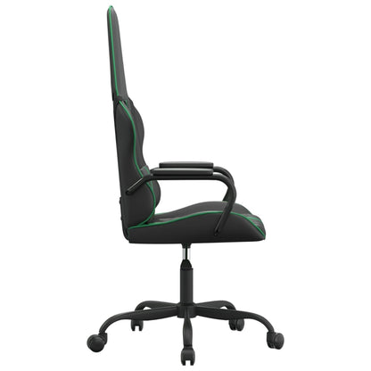 Green and Black Massage Gaming Chair in Faux Leather