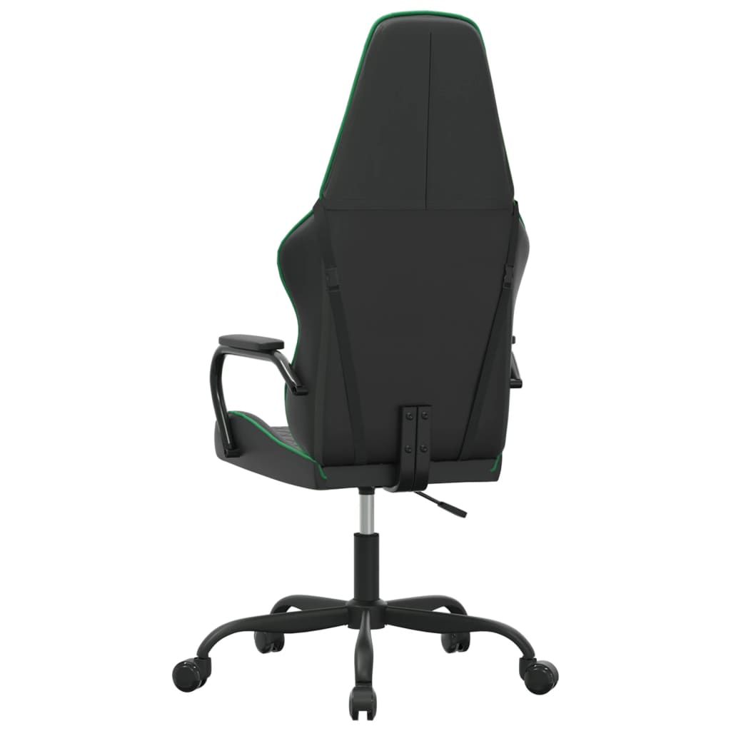 Green and Black Massage Gaming Chair in Faux Leather
