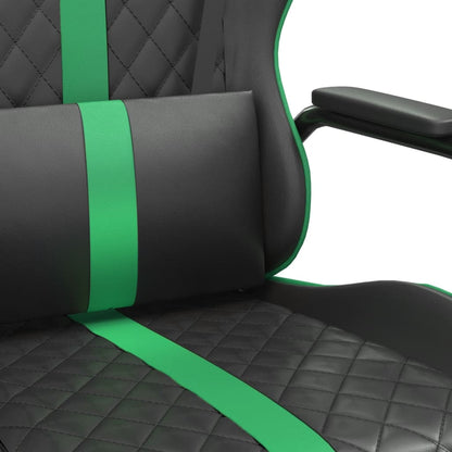 Green and Black Massage Gaming Chair in Faux Leather