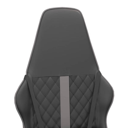 Gray and Black Massage Gaming Chair in Faux Leather