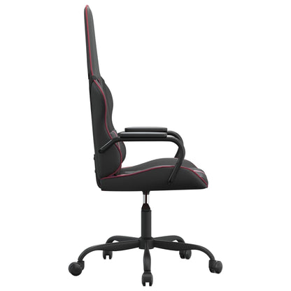 Wine Red and Black Massage Gaming Chair in Faux Leather