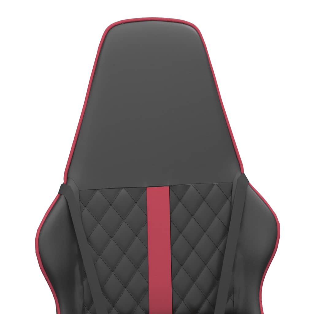 Wine Red and Black Massage Gaming Chair in Faux Leather