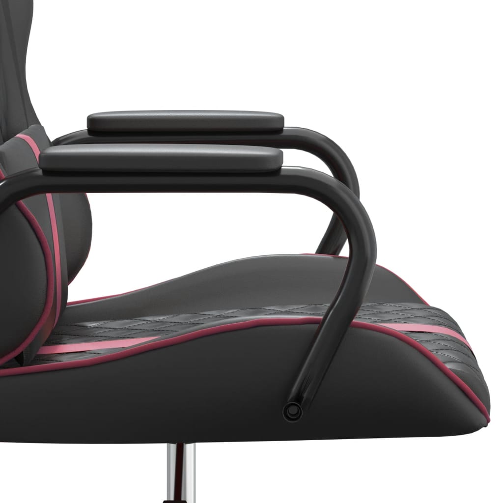 Wine Red and Black Massage Gaming Chair in Faux Leather