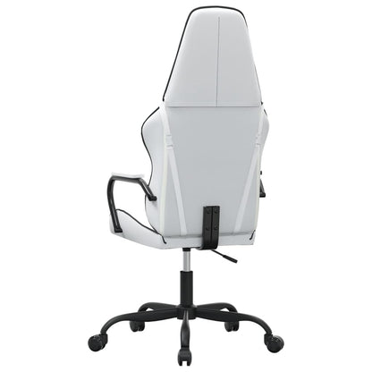 Black and White Massage Gaming Chair in Faux Leather