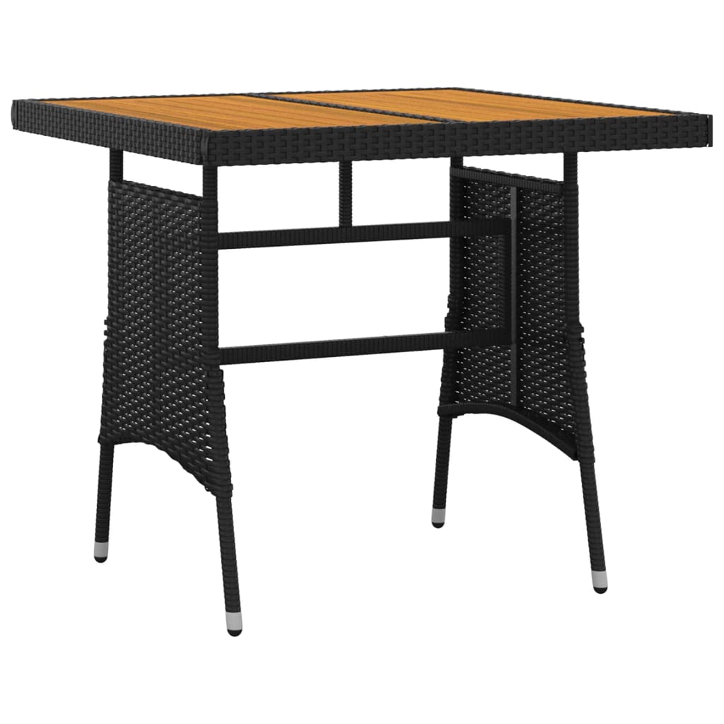 Set da Pranzo per Giardino 5 pz in Polyrattan Nero | homemem39
