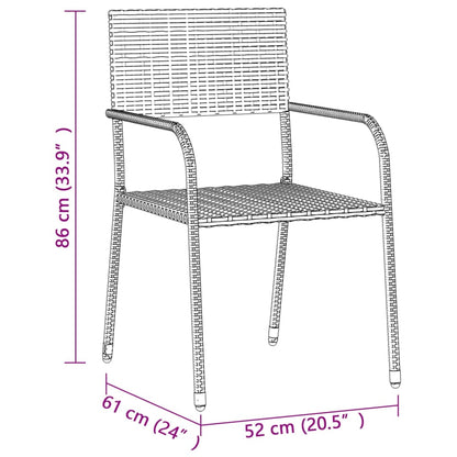 Set da Pranzo per Giardino 5 pz in Polyrattan Nero | homemem39