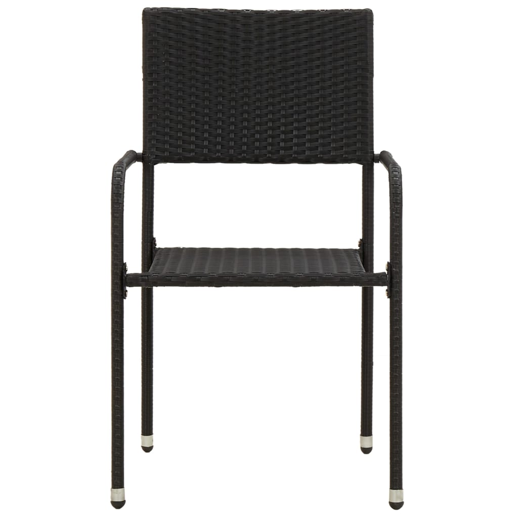 Set da Pranzo per Esterni 5 pz in Polyrattan Nero | homemem39