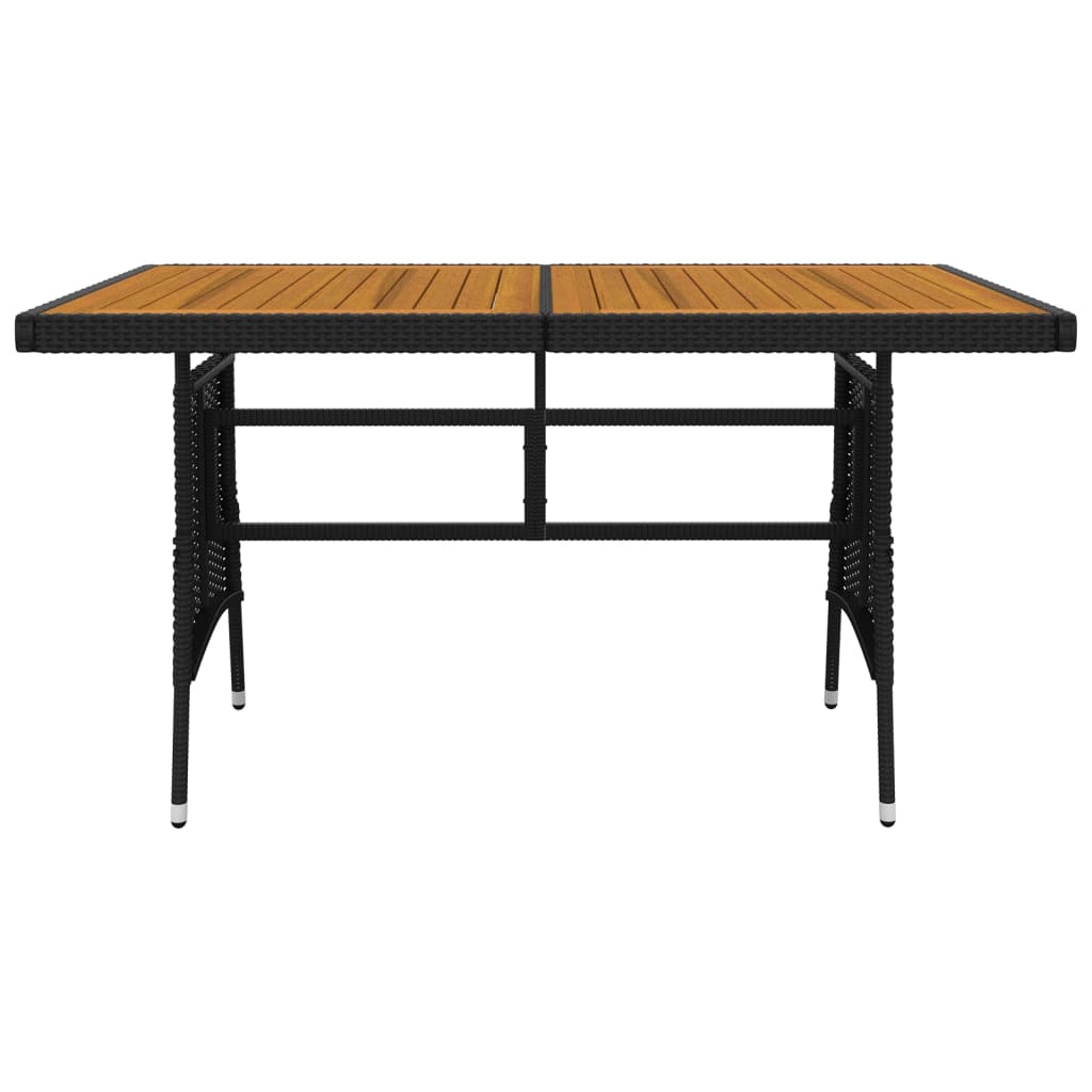 Set da Pranzo per Esterni 7 pz in Polyrattan Nero - homemem39