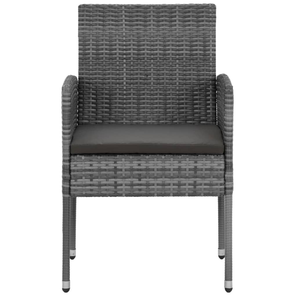 Set da Pranzo per Esterni 7 pz in Polyrattan Grigio | homemem39
